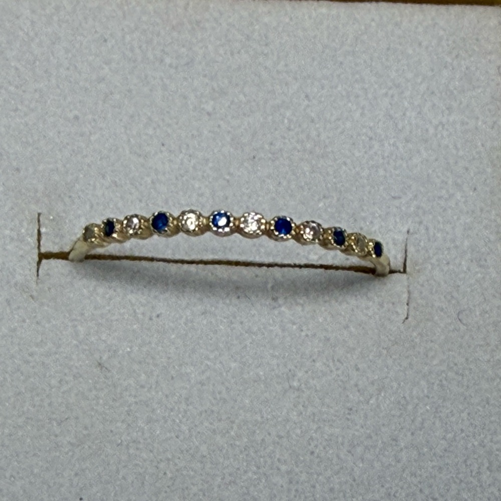 14k Kay Jewelers Blue and White Gemstone Stackable Ring